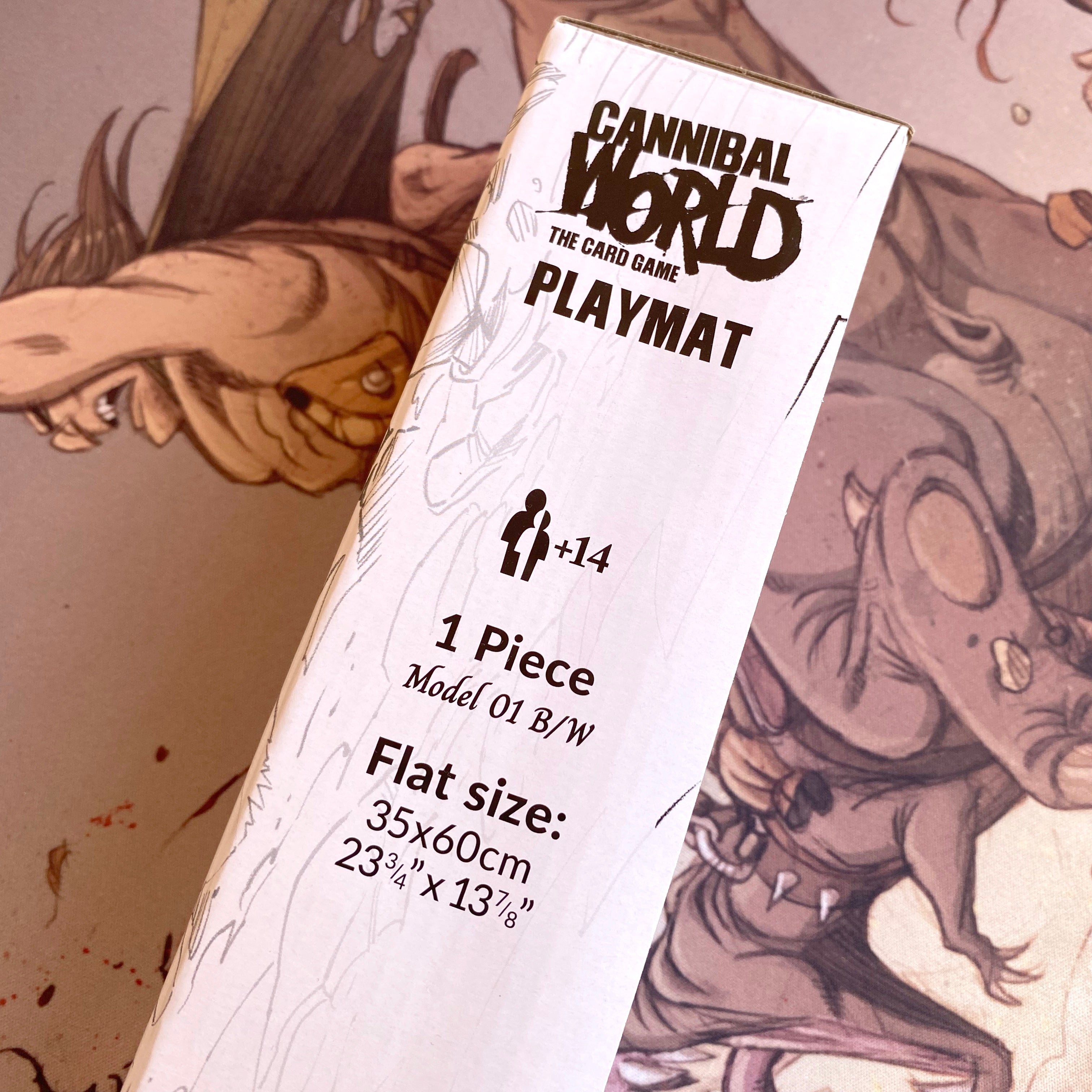 Playmat for Cannibal World B&W Illustration 1
