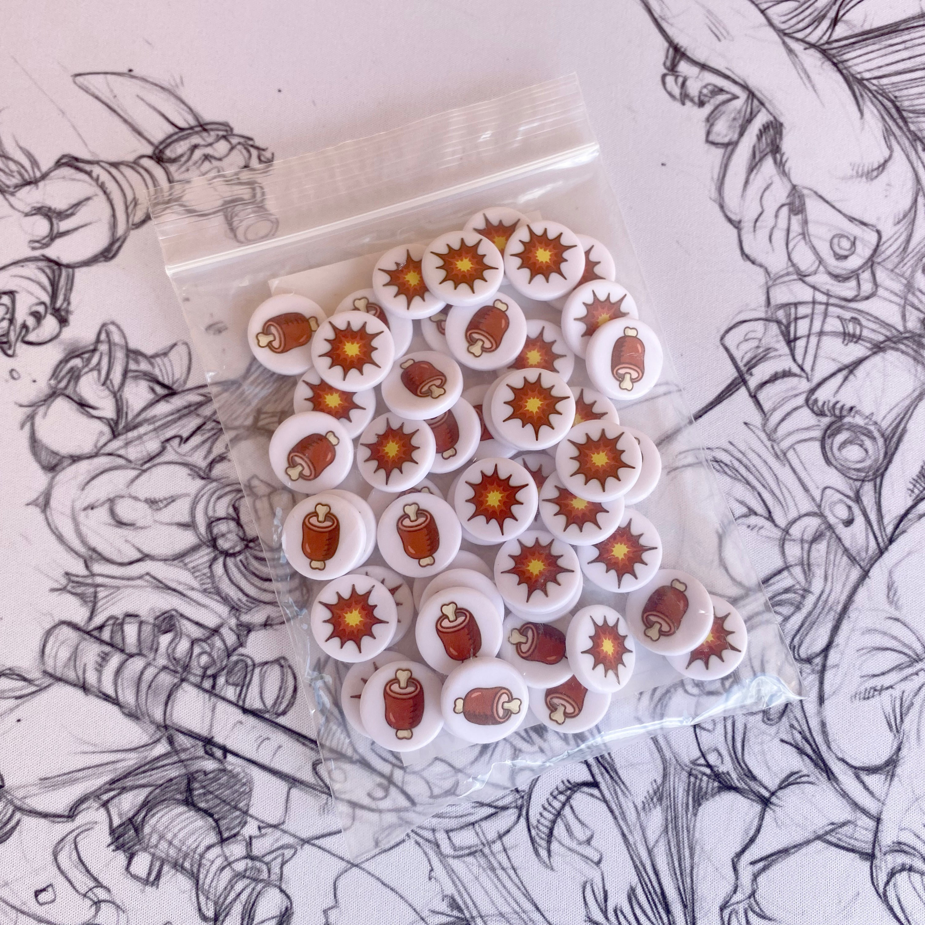 Acrylic Tokens for Cannibal World