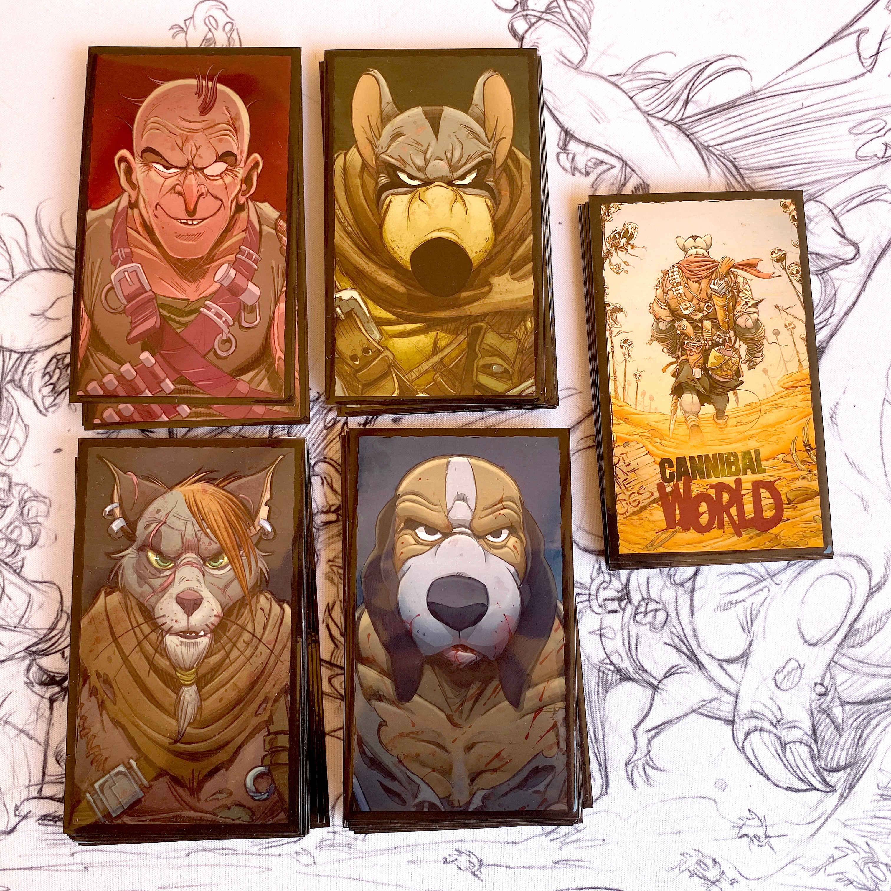Cannibal World 150 Custom Sleeves Pack (2 packs needed to fully sleeve Core Box)