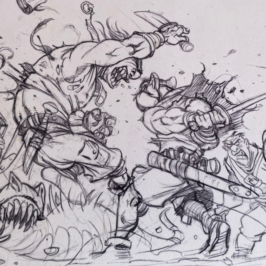 Playmat for Cannibal World B&W Illustration 1