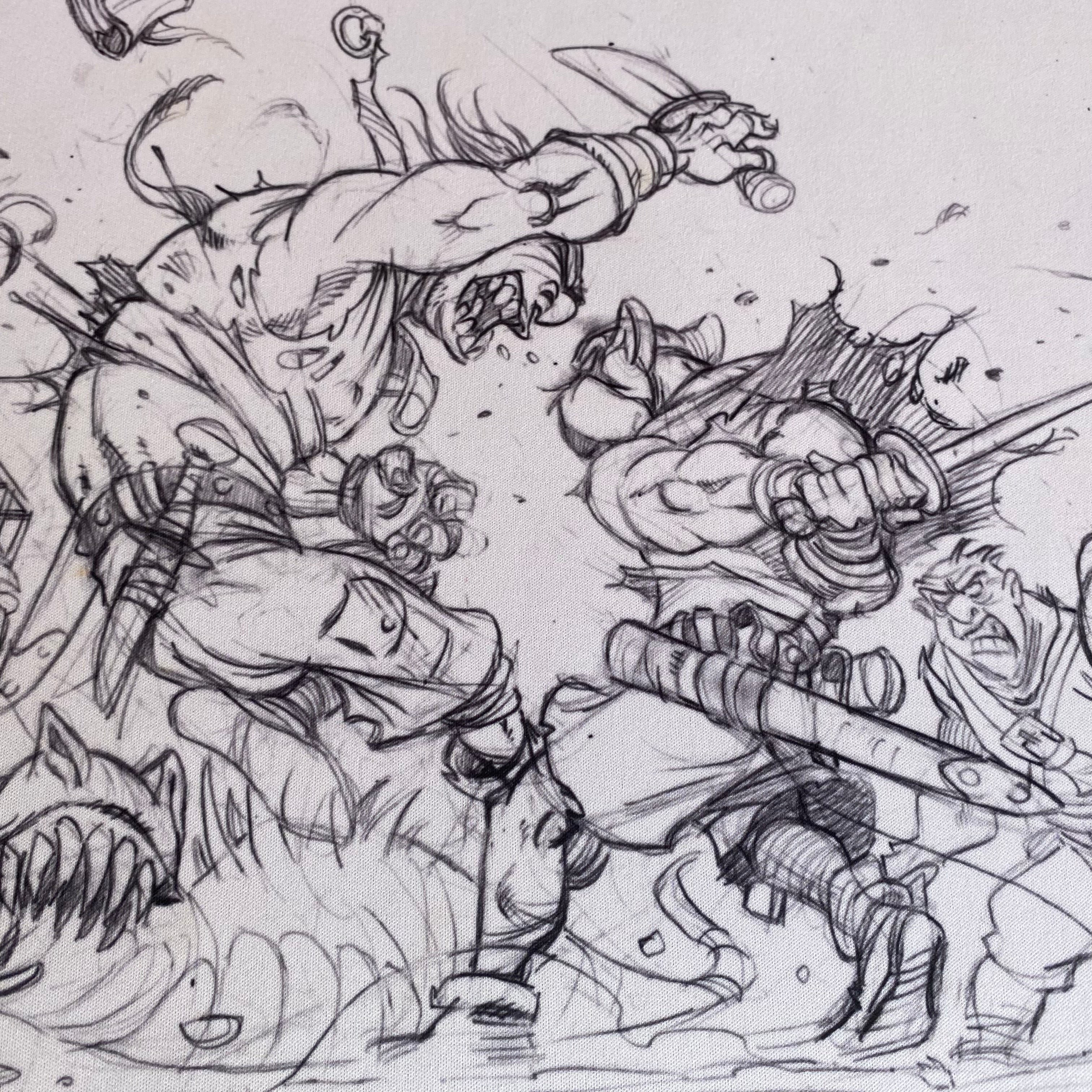 Playmat for Cannibal World B&W Illustration 1