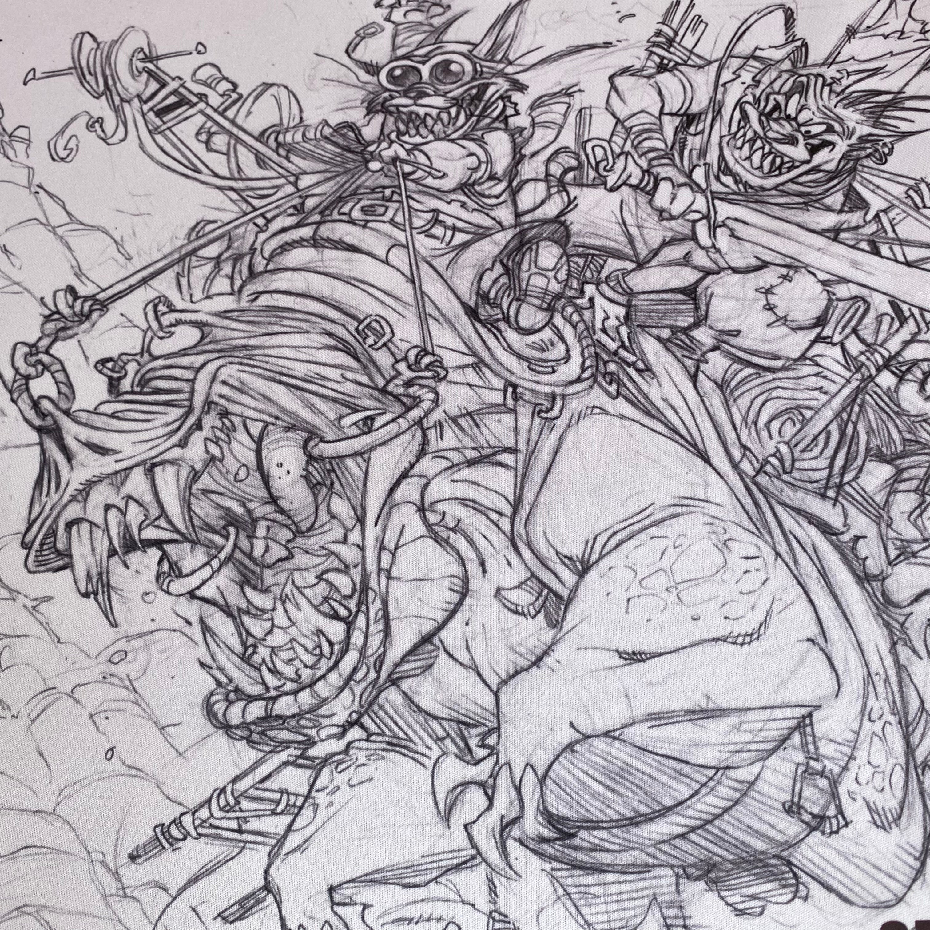 Playmat for Cannibal World B&W Illustration 2