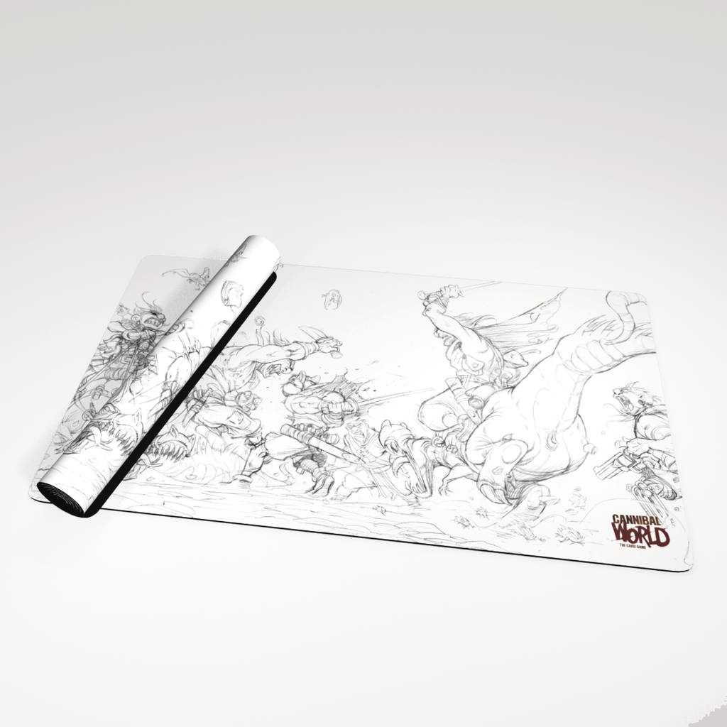 Playmat for Cannibal World B&W Illustration 1